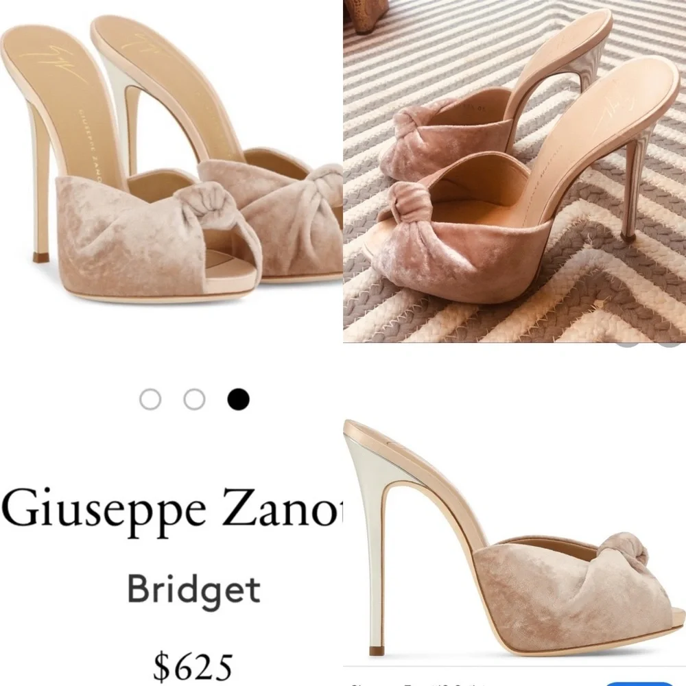 Giuseppe Zanotti Light Pink Velvet Heels Size 37.5 - Picture 1 of 12
